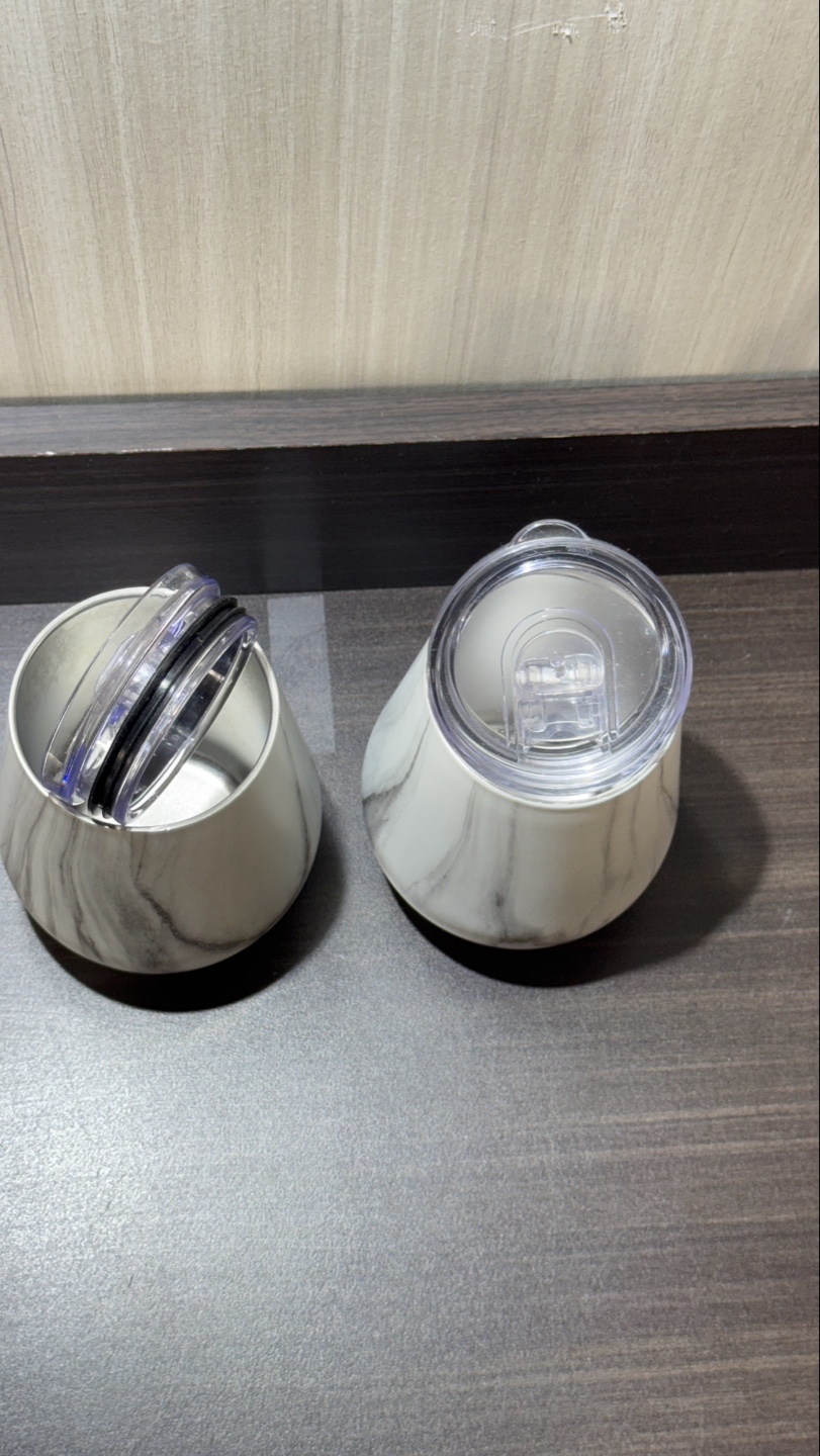 Pair of Marble-Design Stainless Steel Tumblers with Lids - photo 4