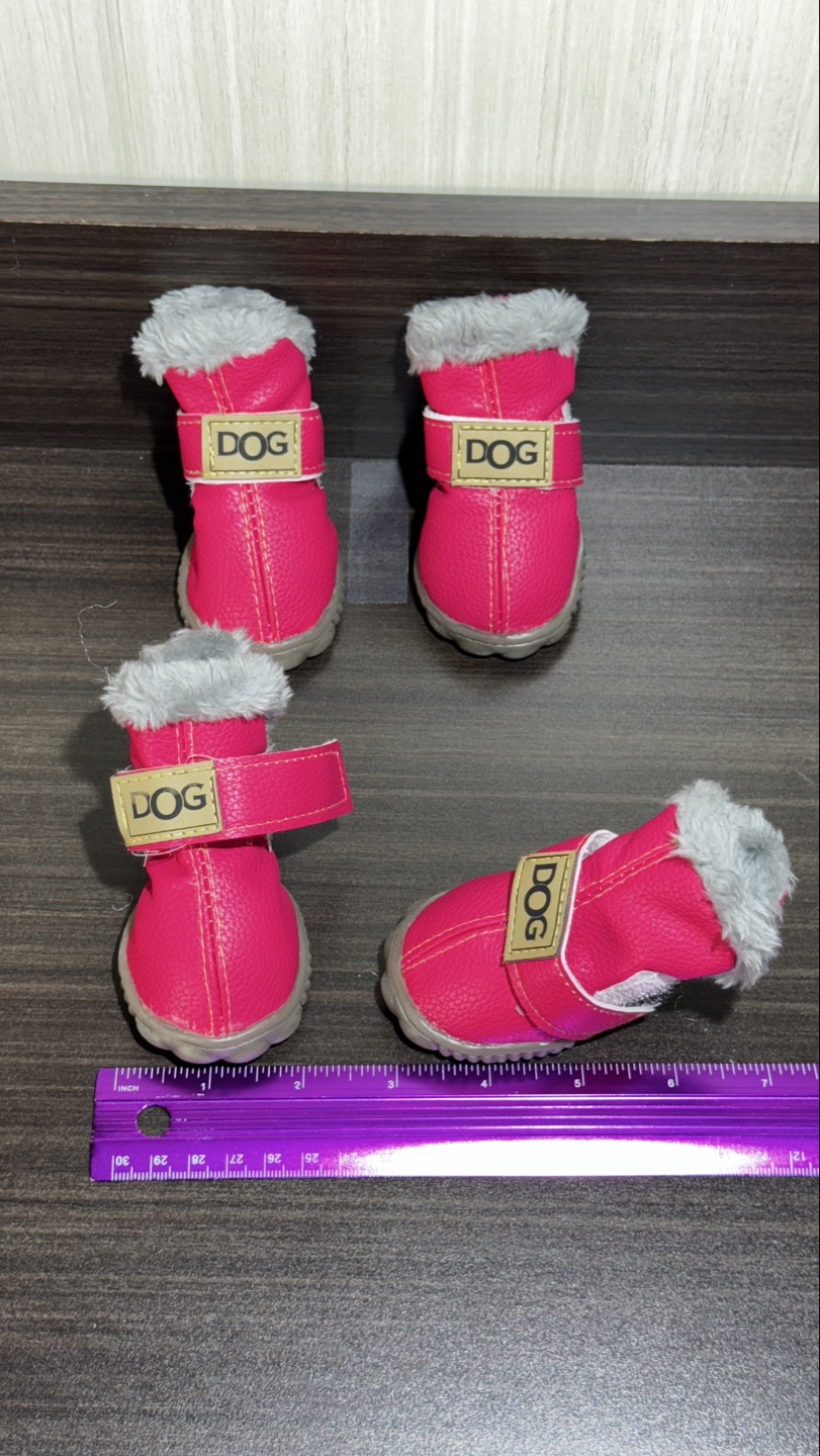 Small Dog Boots, Pink, Size XS, 4 Pack - photo 3