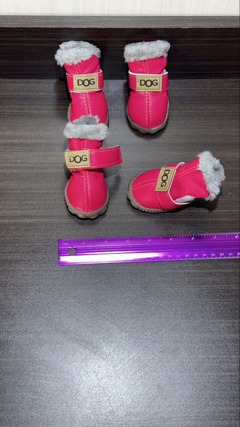 Small Dog Boots, Pink, Size XS, 4 Pack - photo 4