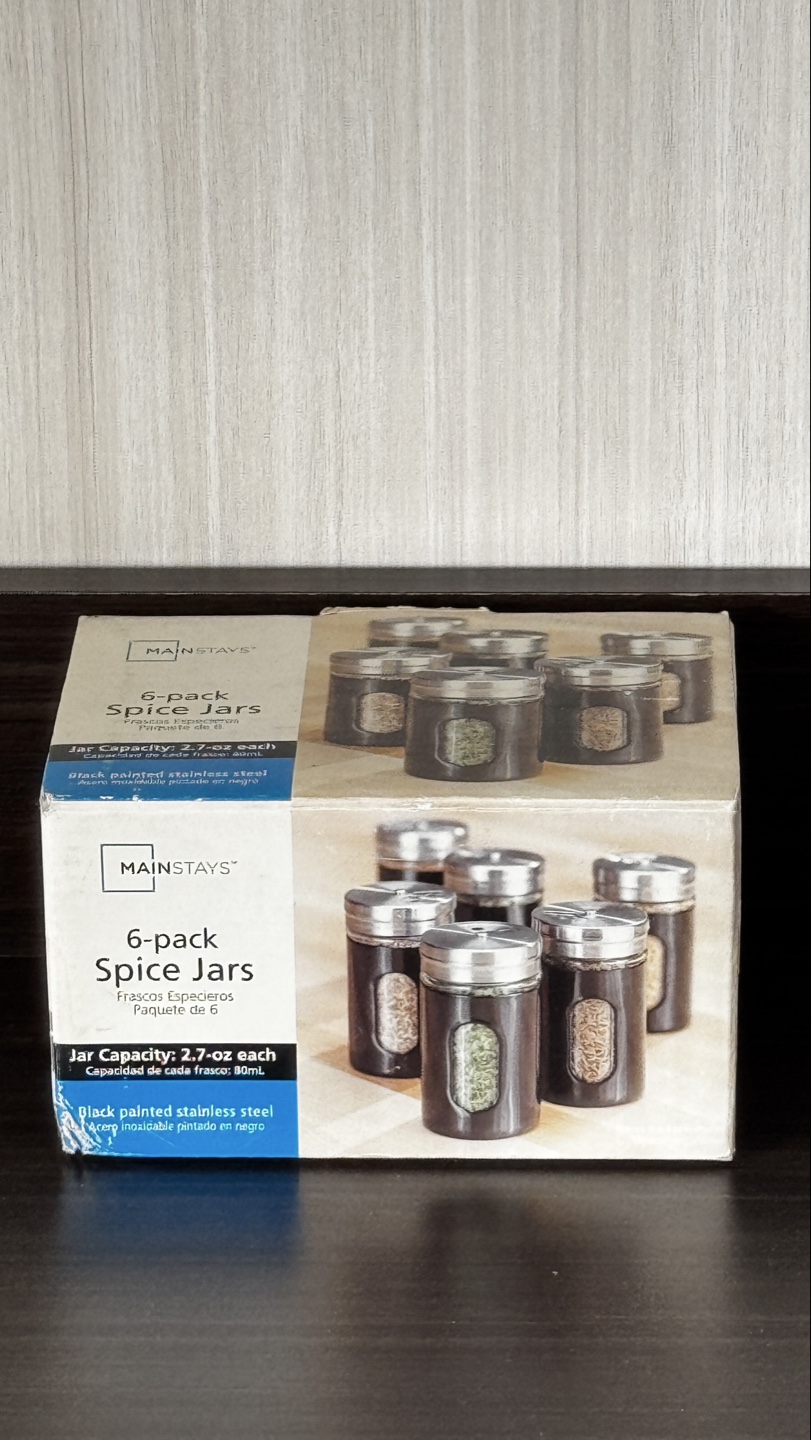Mainstays 6-Pack Spice Jars - New in Box