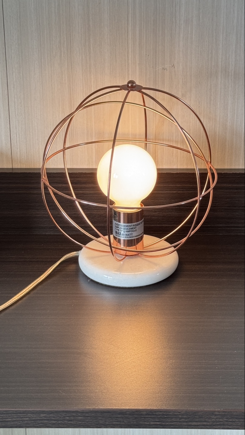 Rose Gold Globe Table Lamp