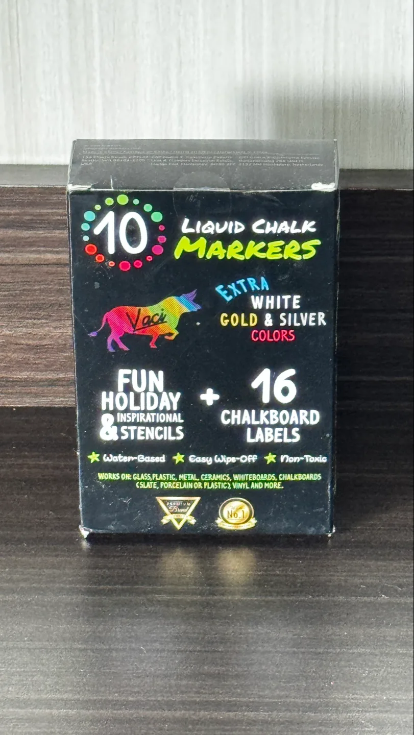 Vaci 10 Pack Liquid Chalk Markers with 16 Chalkboard Labels