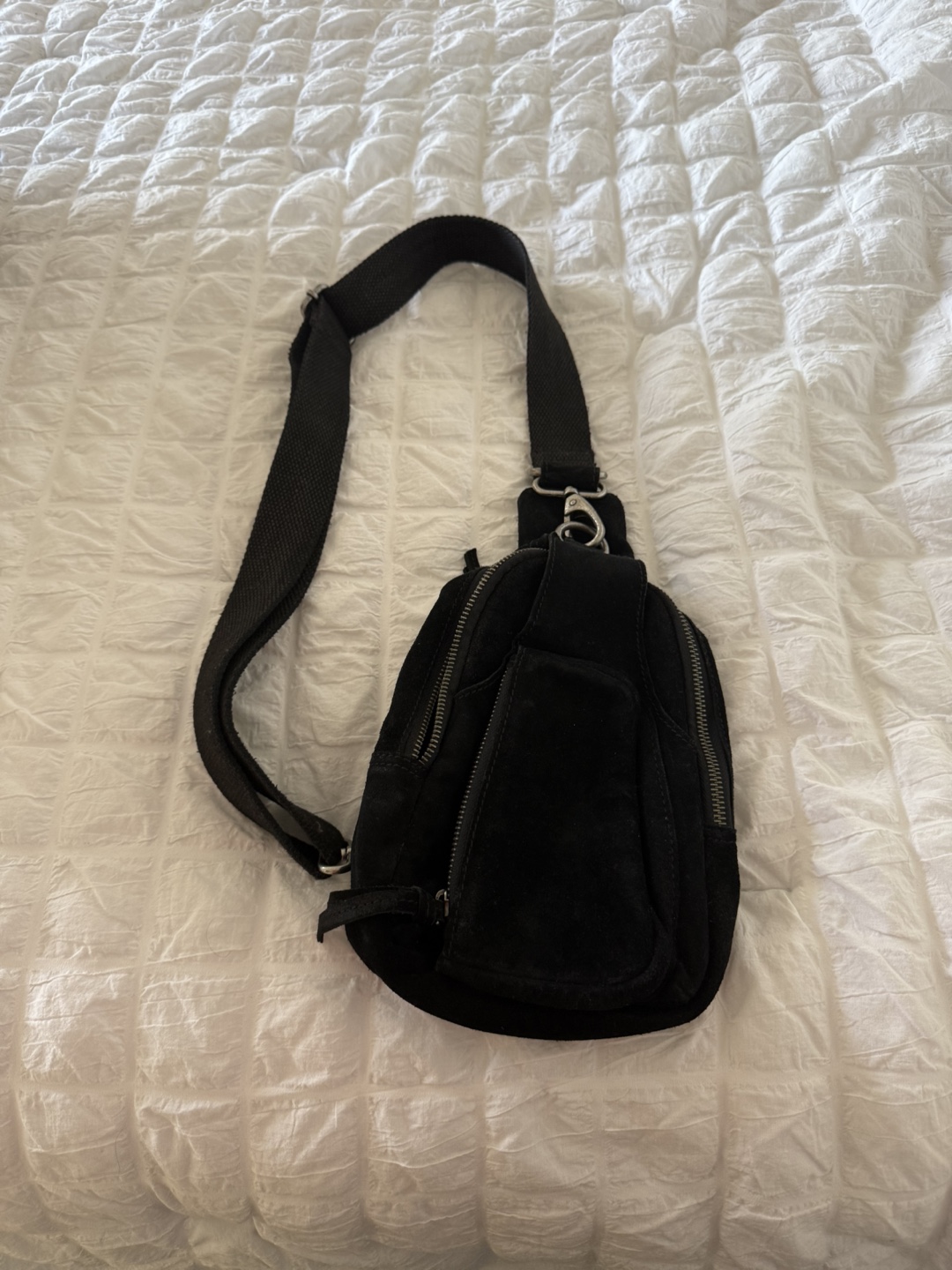 Free people Black Suede Sling Bag