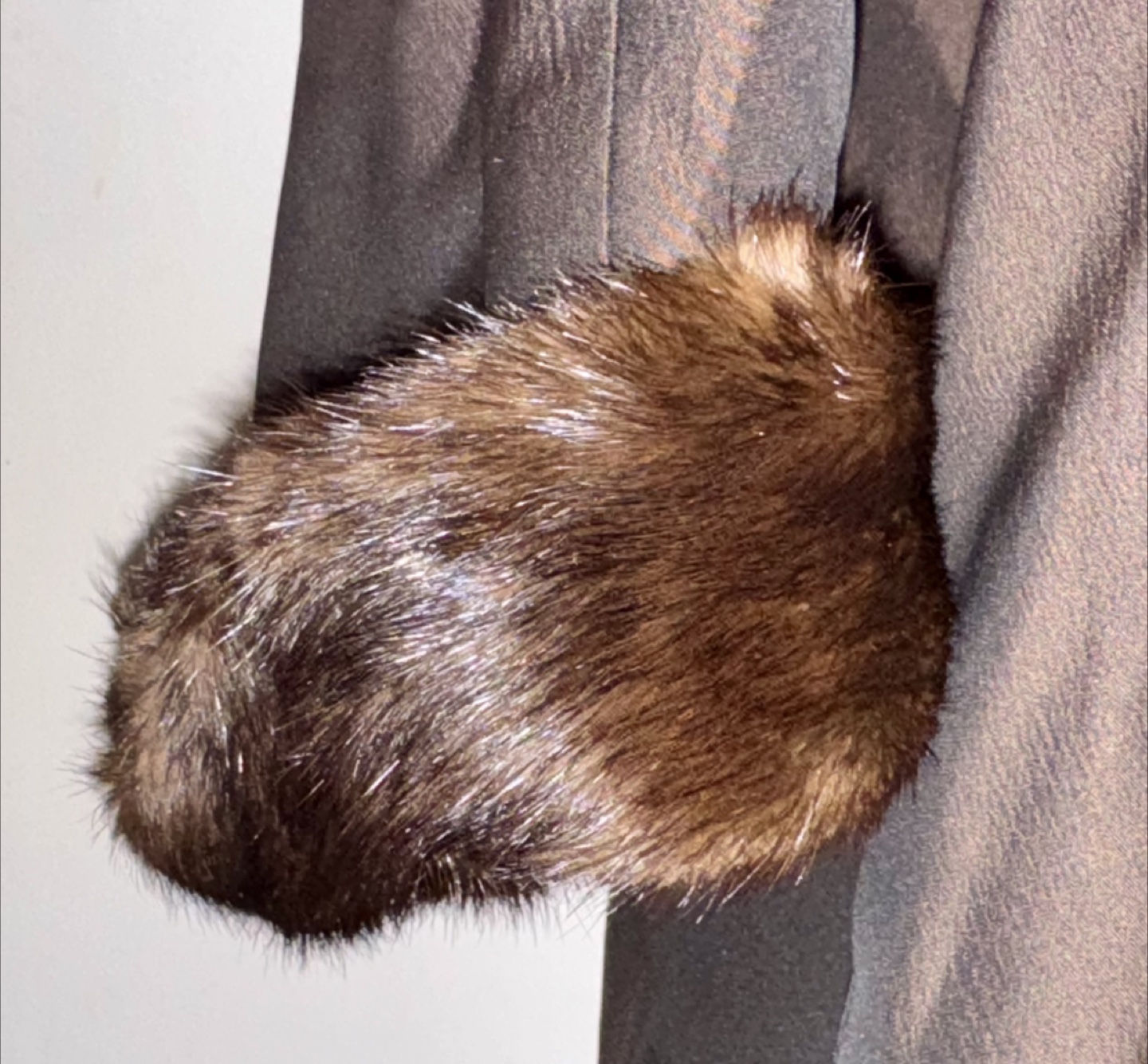 Vintage Brown Fur lined raincoat  Coat