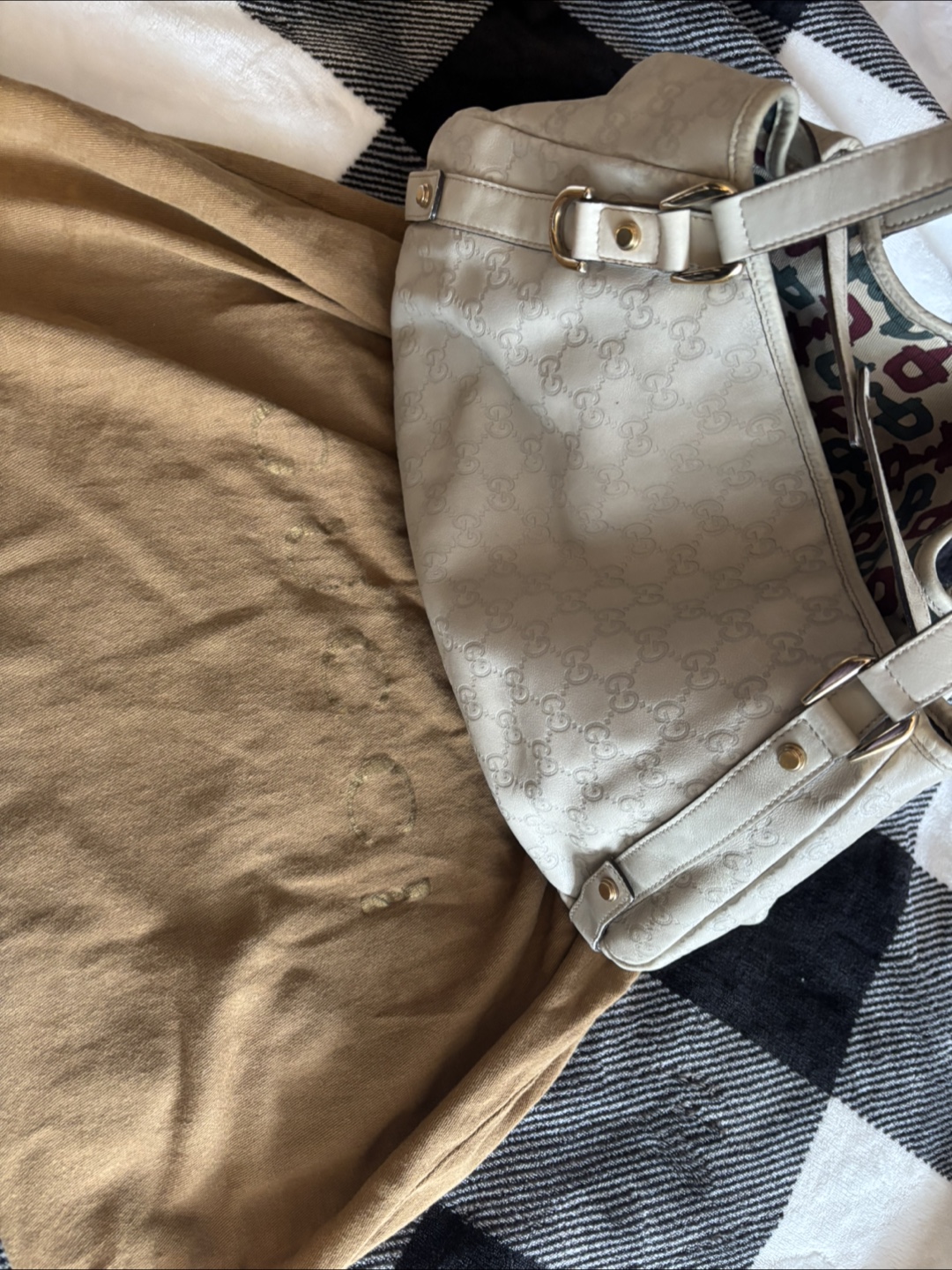 Authentic Gucci Off-White Leather Tote Bag - photo 2