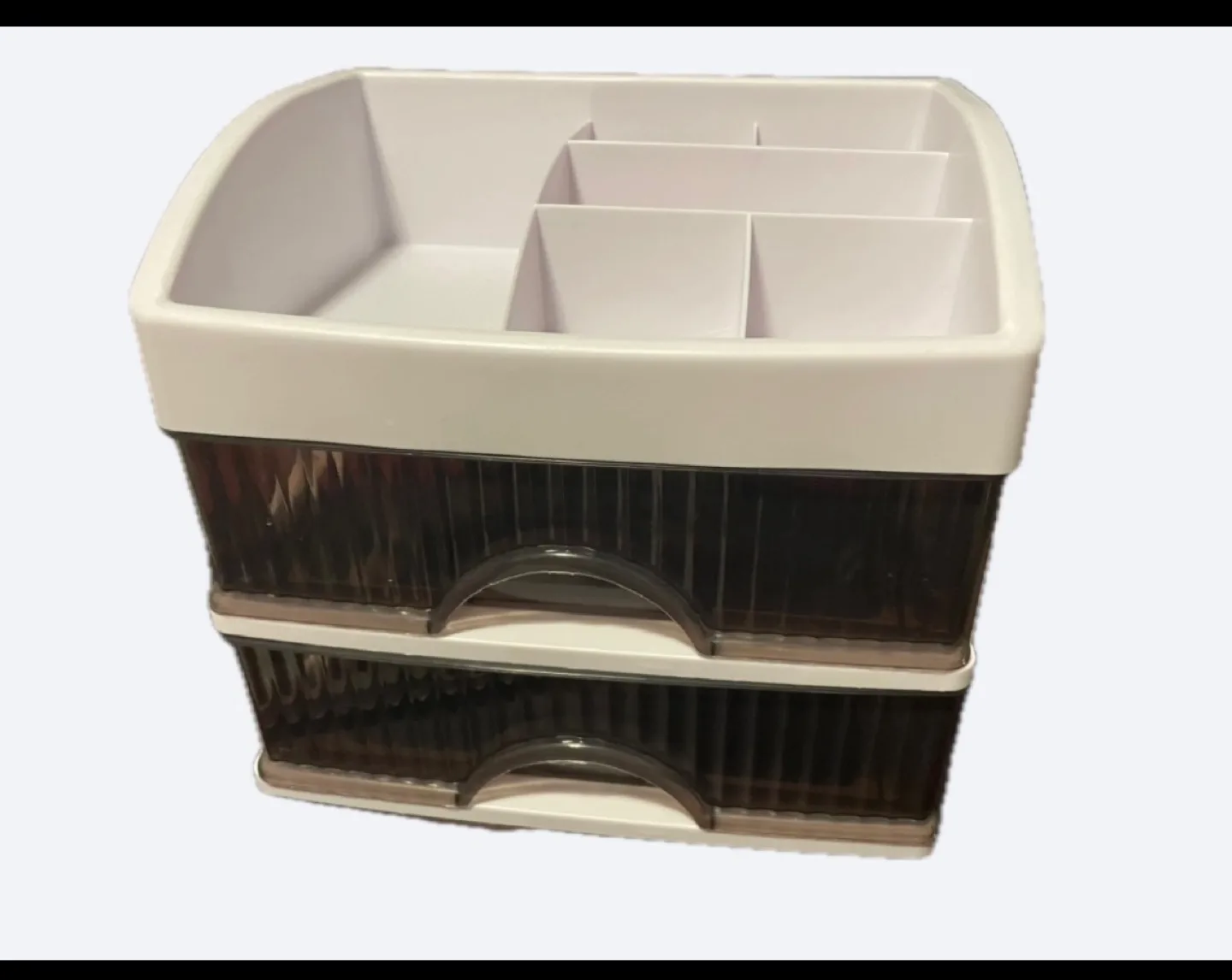 Two-tier organizer with removable tray image indicator(2)