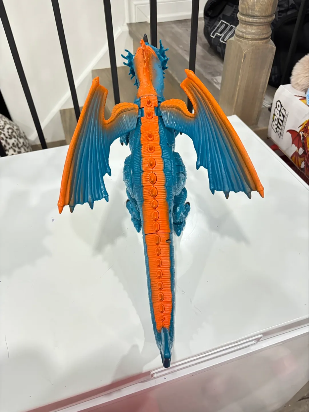 Large Blue and Orange Dragon Toy image indicator(3)