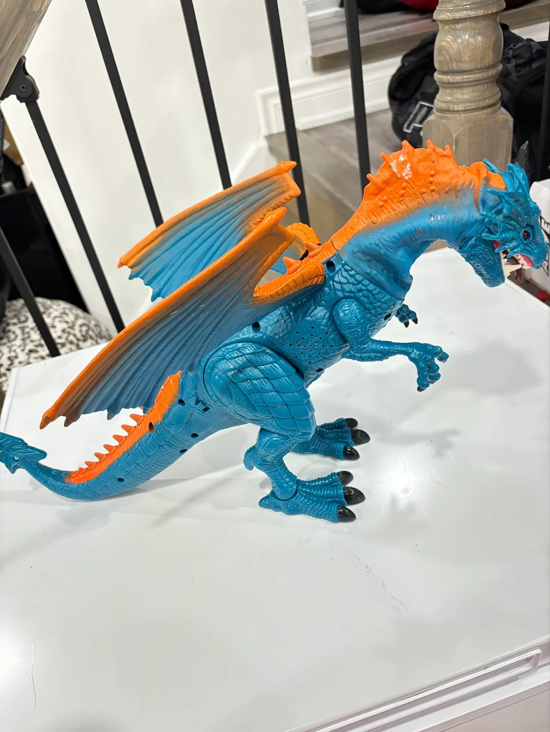 Large Blue and Orange Dragon Toy image indicator(2)