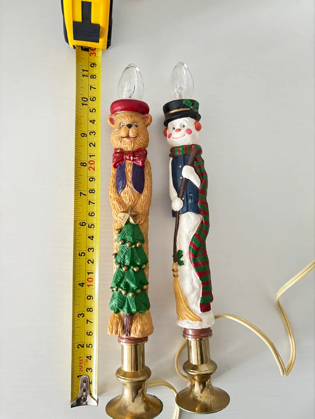 VINTAGE Adorable Christmas Light-Up Bear and Snowman Figurines image indicator(6)