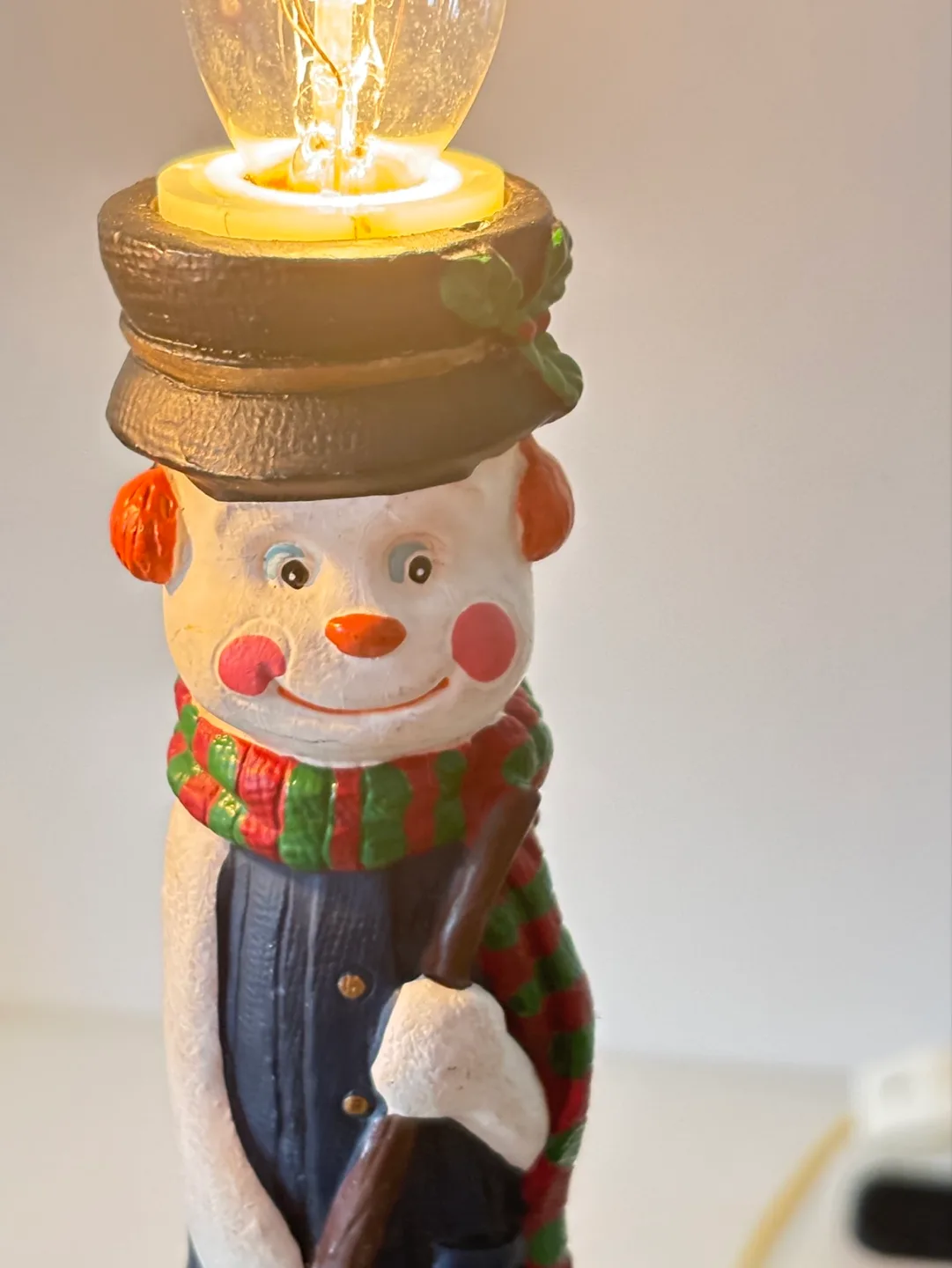 VINTAGE Adorable Christmas Light-Up Bear and Snowman Figurines image indicator(3)