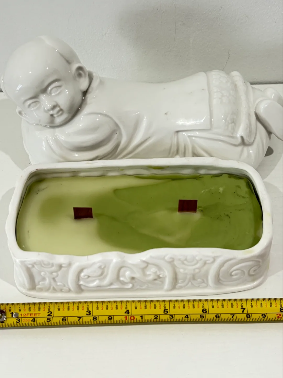 Blanc de chine pillow boy candle  / trinket image indicator(3)