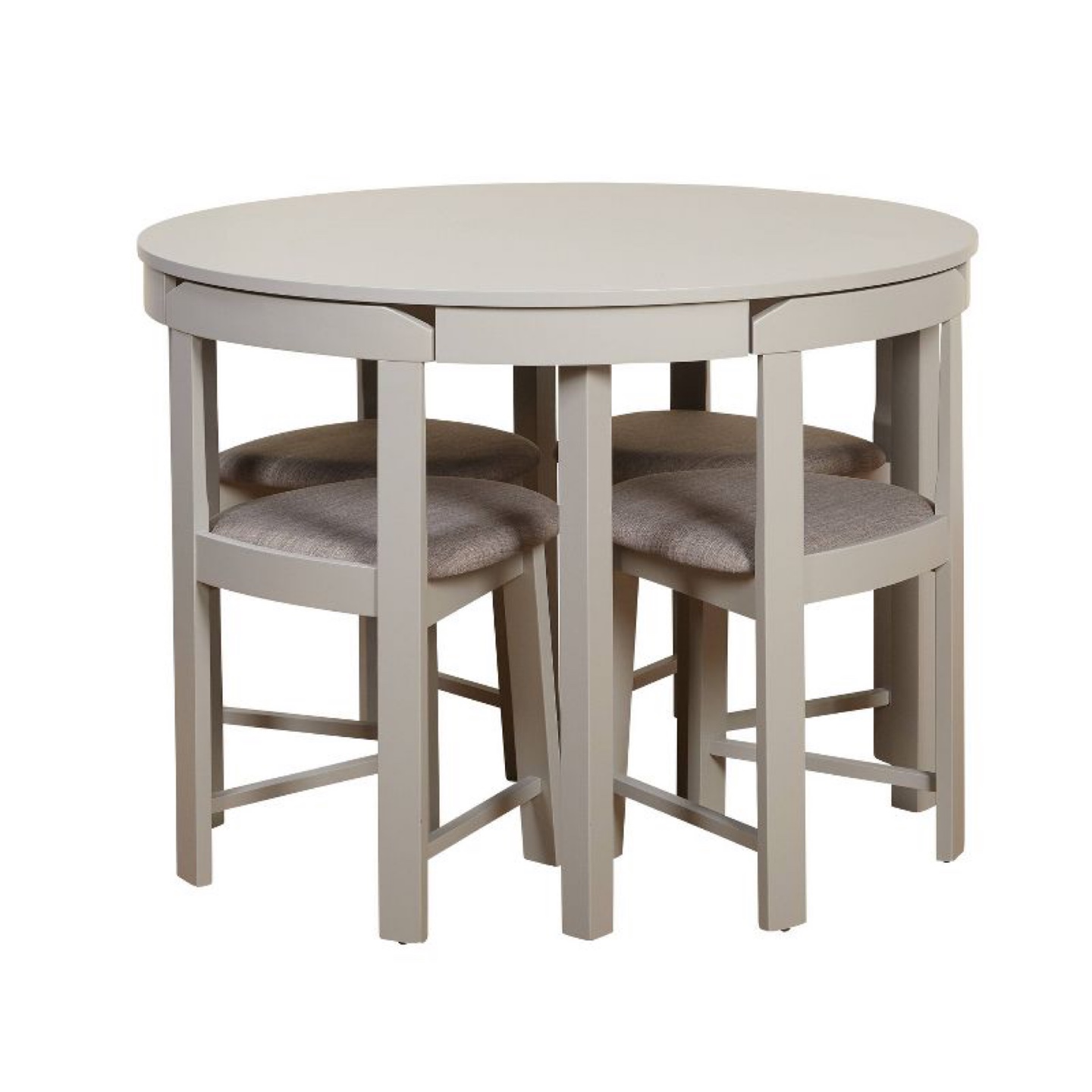 New 5 Piece Round Grey Space Saver Dining or Kitchen Set - photo 3