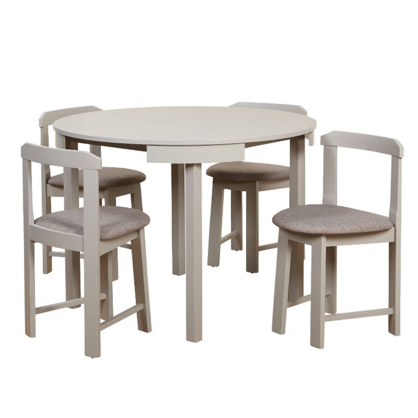 New 5 Piece Round Grey Space Saver Dining or Kitchen Set - photo 2