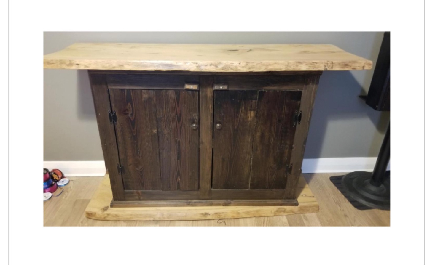 Rustic Live Edge Wood Bar with Shelf - photo 2