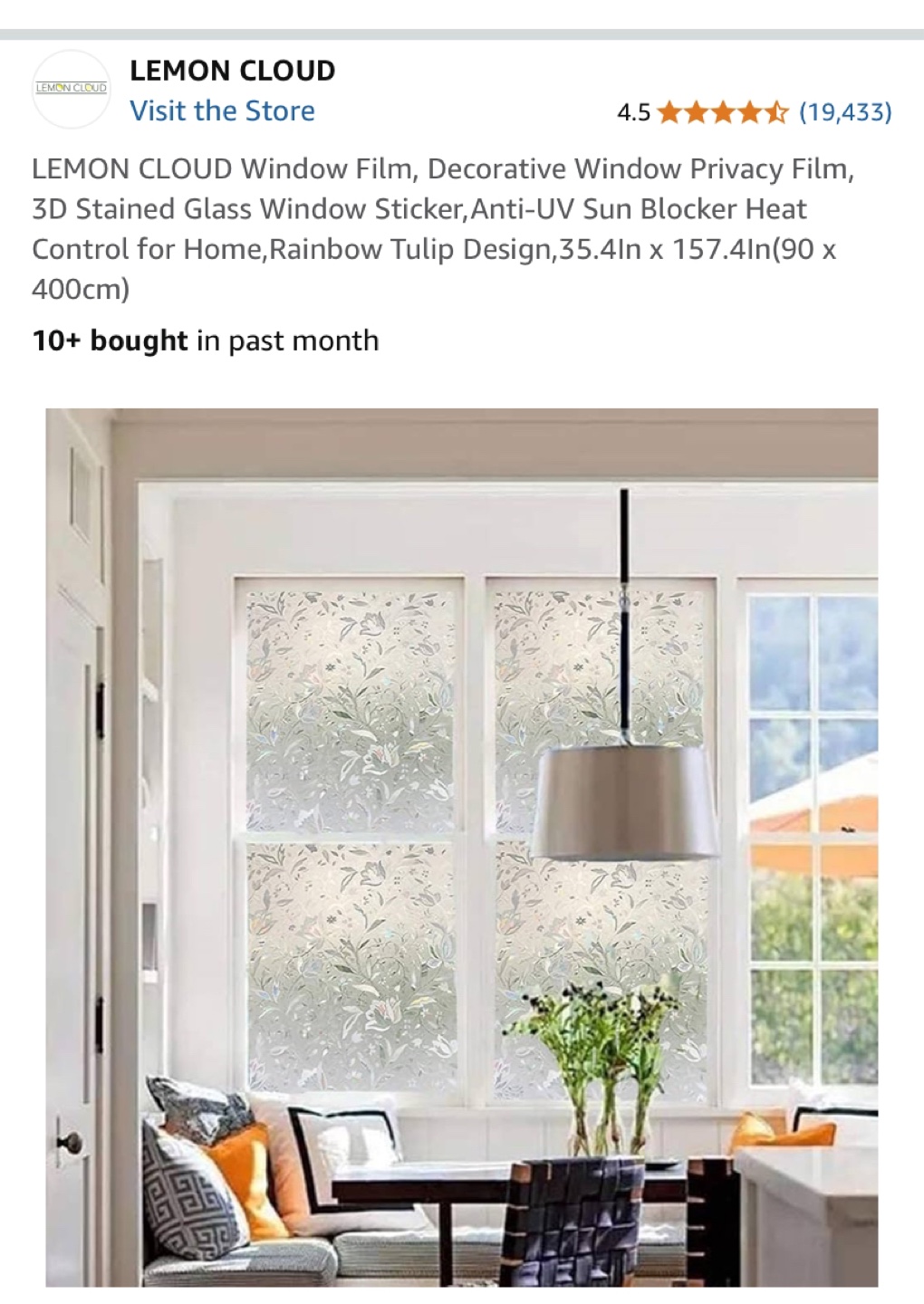 LEMON CLOUD Rainbow Tulip Window Film - photo 2