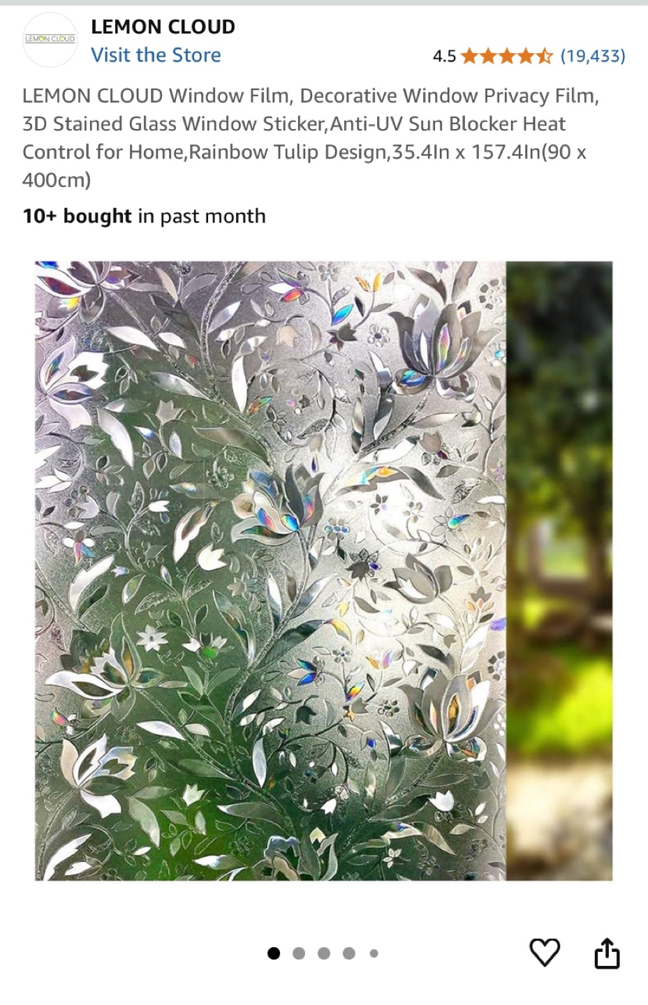 LEMON CLOUD Rainbow Tulip Window Film