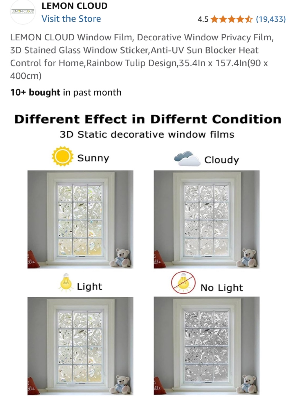 LEMON CLOUD Rainbow Tulip Window Film - photo 5