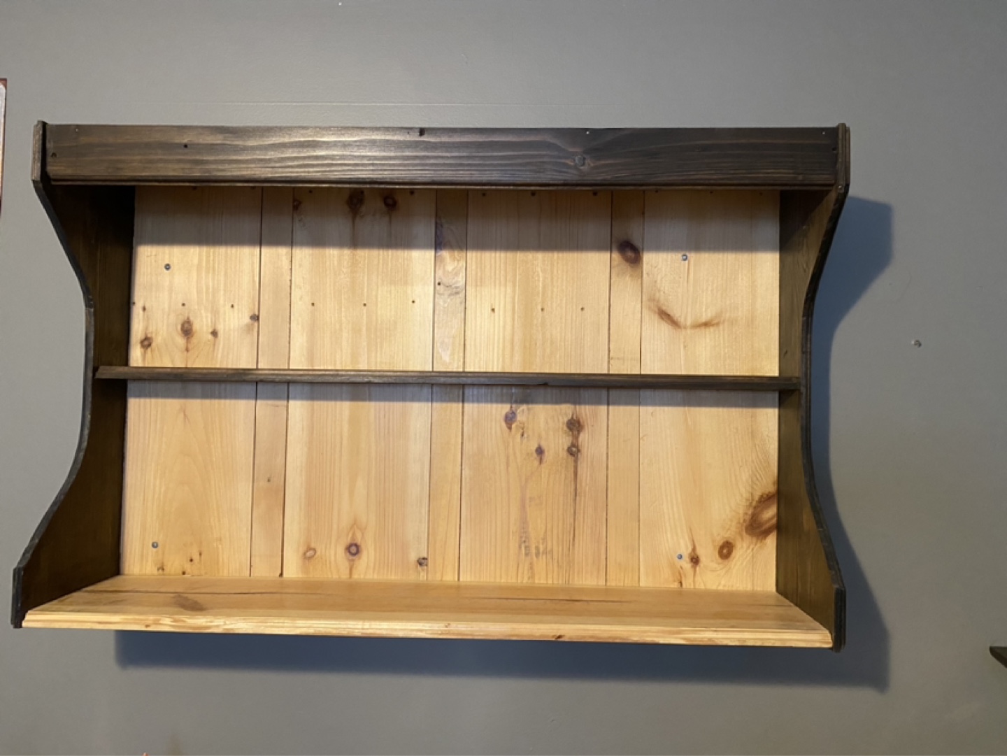 Rustic Live Edge Wood Bar with Shelf - photo 3