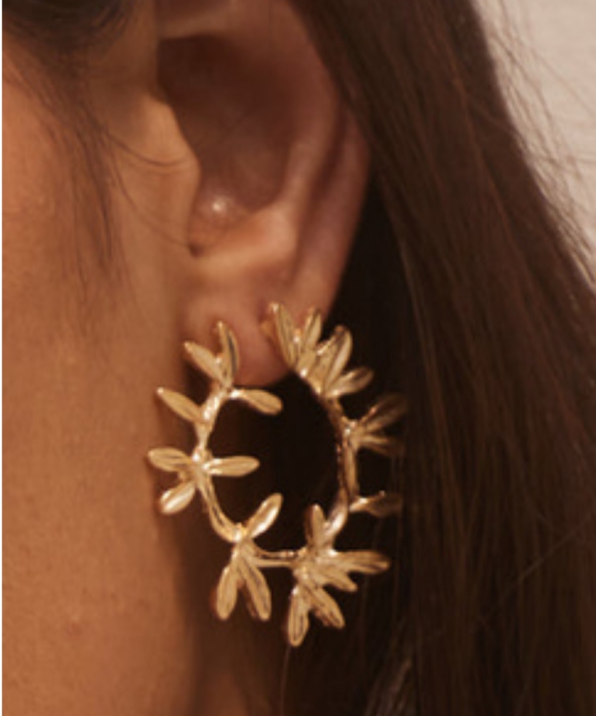 Gold Leaf Hoop - twisted flow