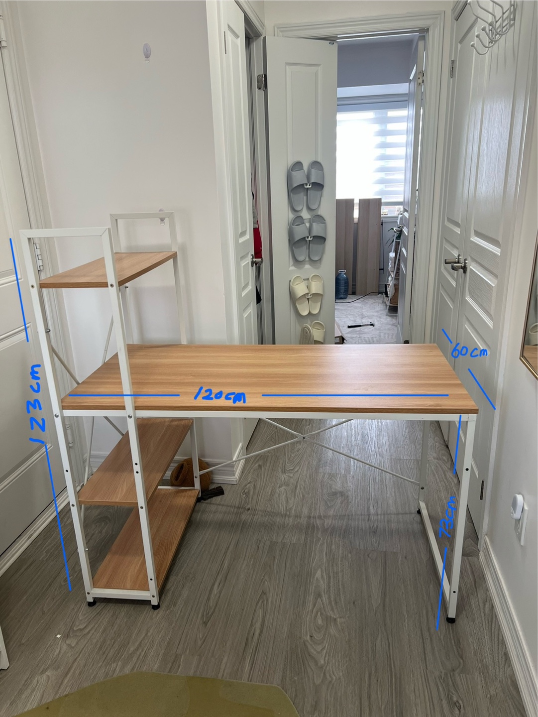 Modern Computer Desk with Bookshelf - photo 2