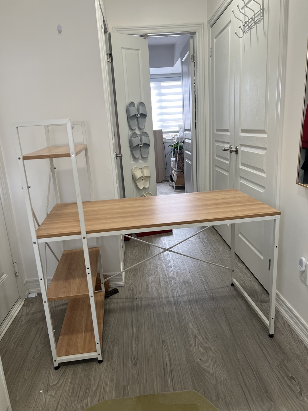 Modern Computer Desk with Bookshelf