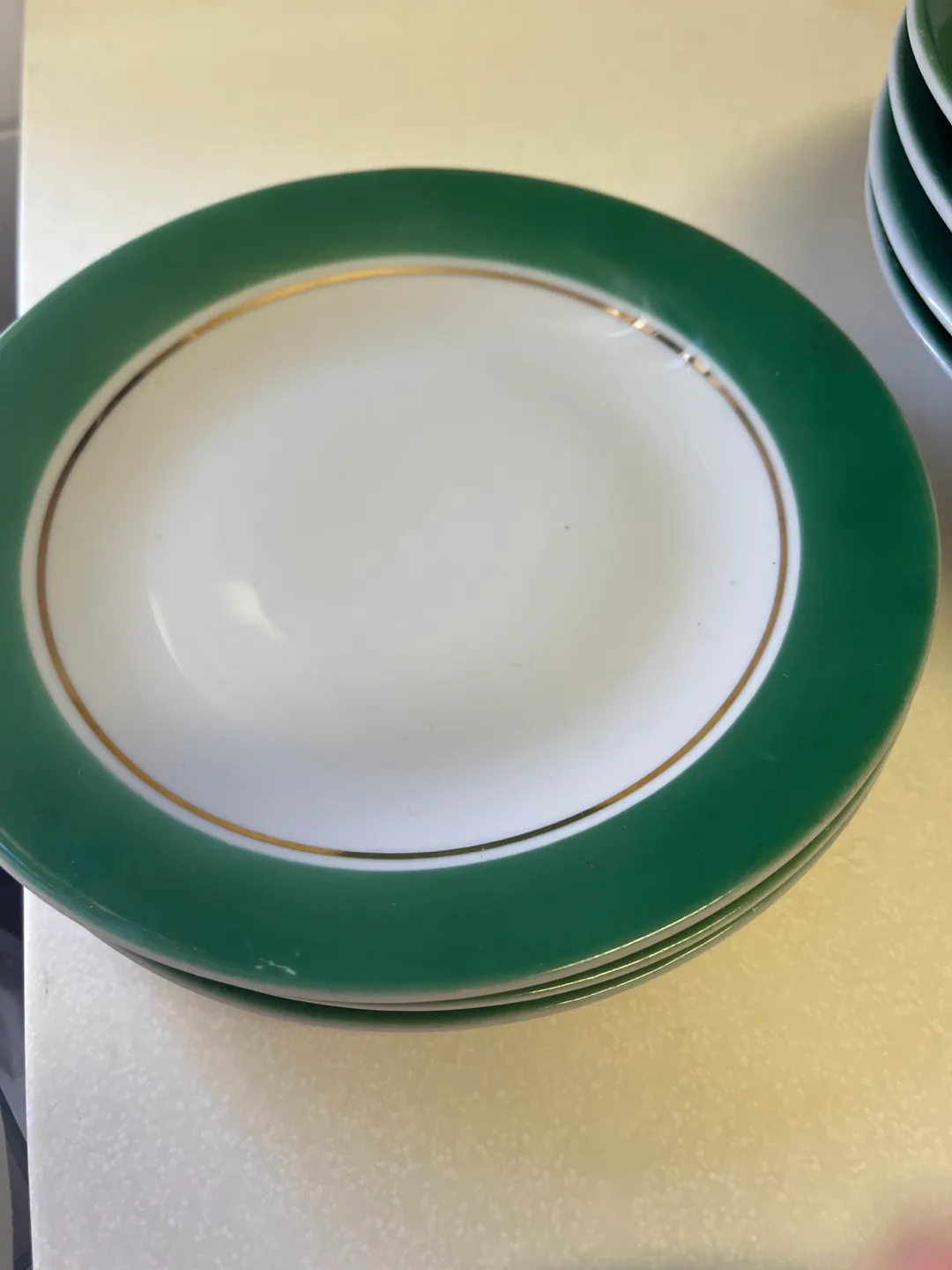 Vintage Green and Gold Trim Dinnerware Set image indicator(4)