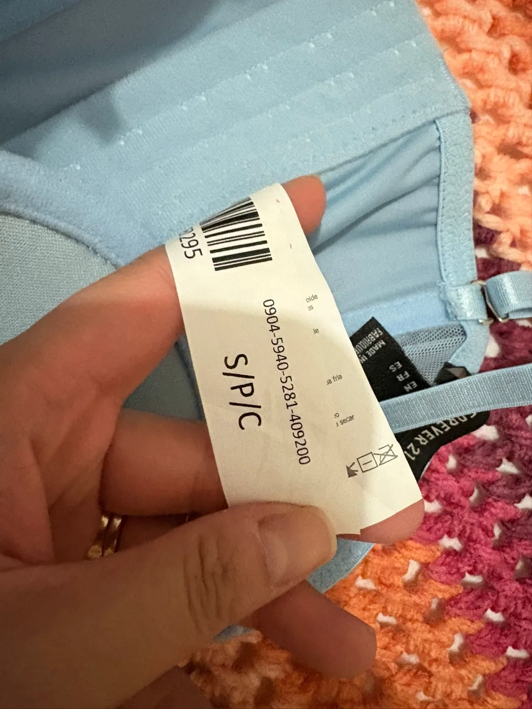 Forever 21 Light Blue Corset Top with Chains image indicator(4)