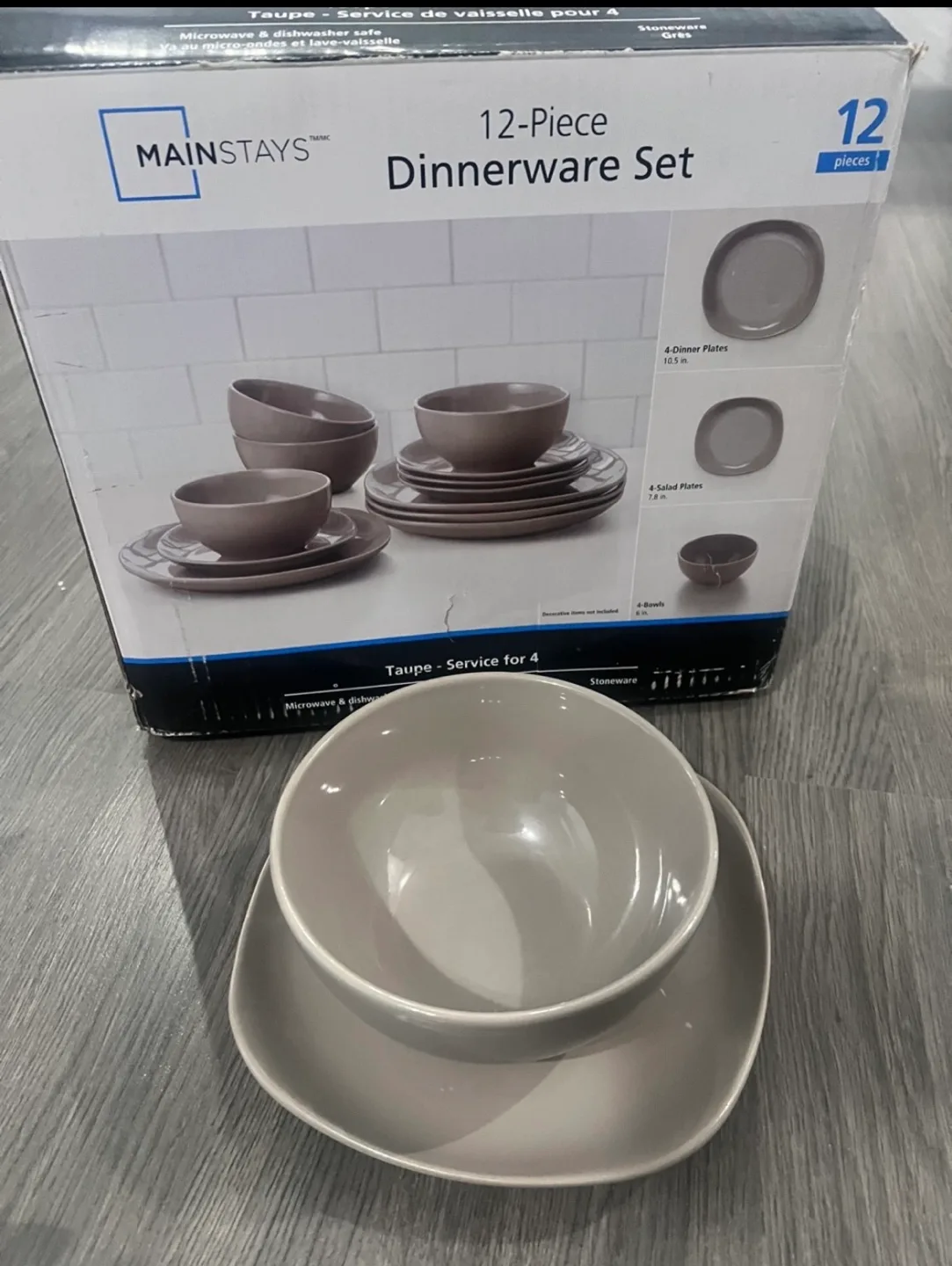 Moving sale - Mainstays Taupe Dinnerware (New/Used) image indicator(3)
