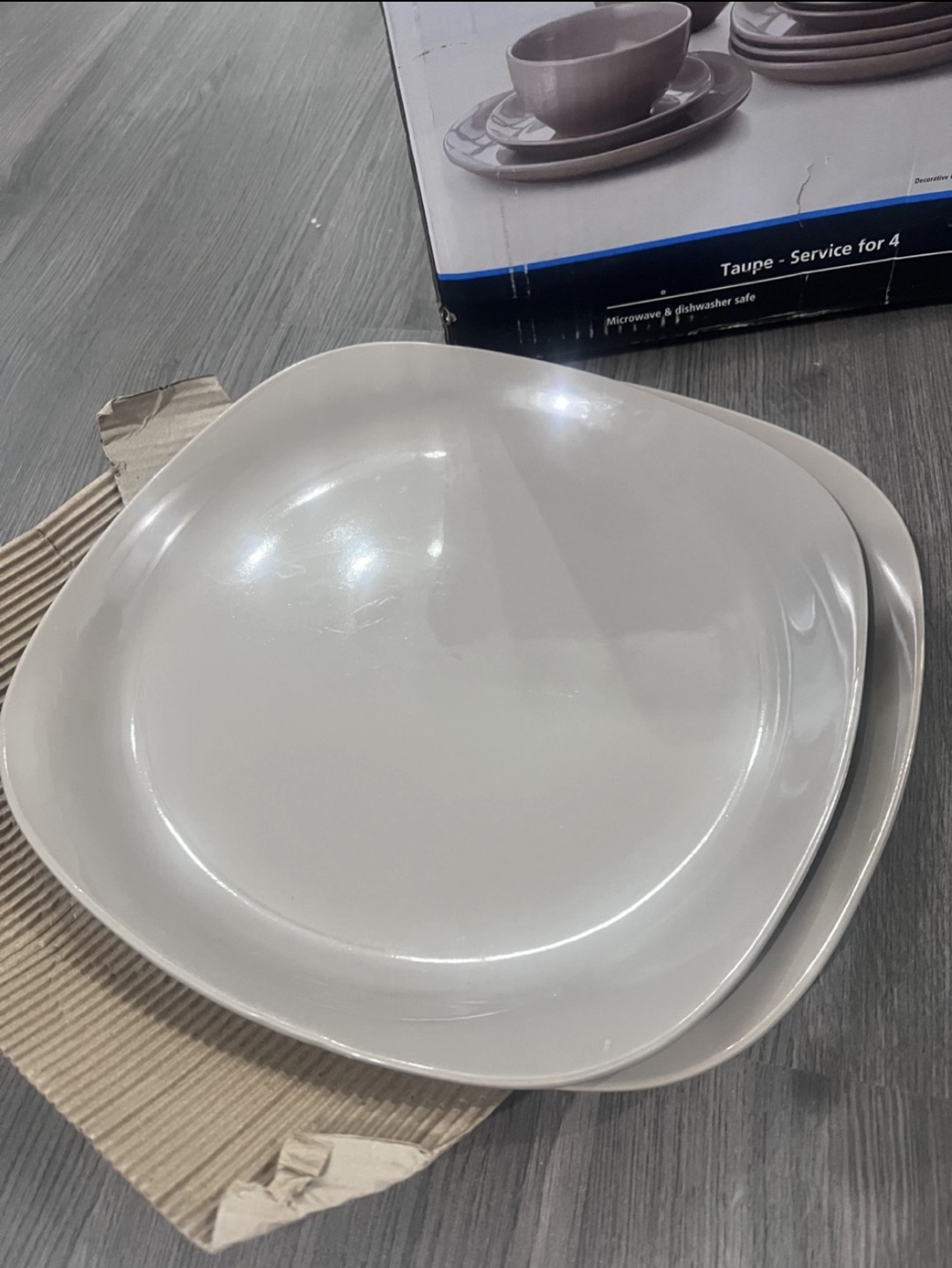 Moving sale - Mainstays Taupe Dinnerware (New/Used) - photo 2