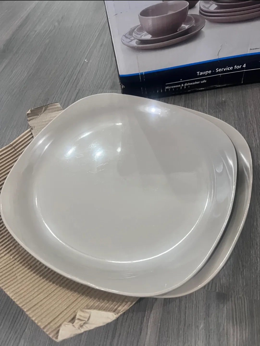 Moving sale - Mainstays Taupe Dinnerware (New/Used) image indicator(2)