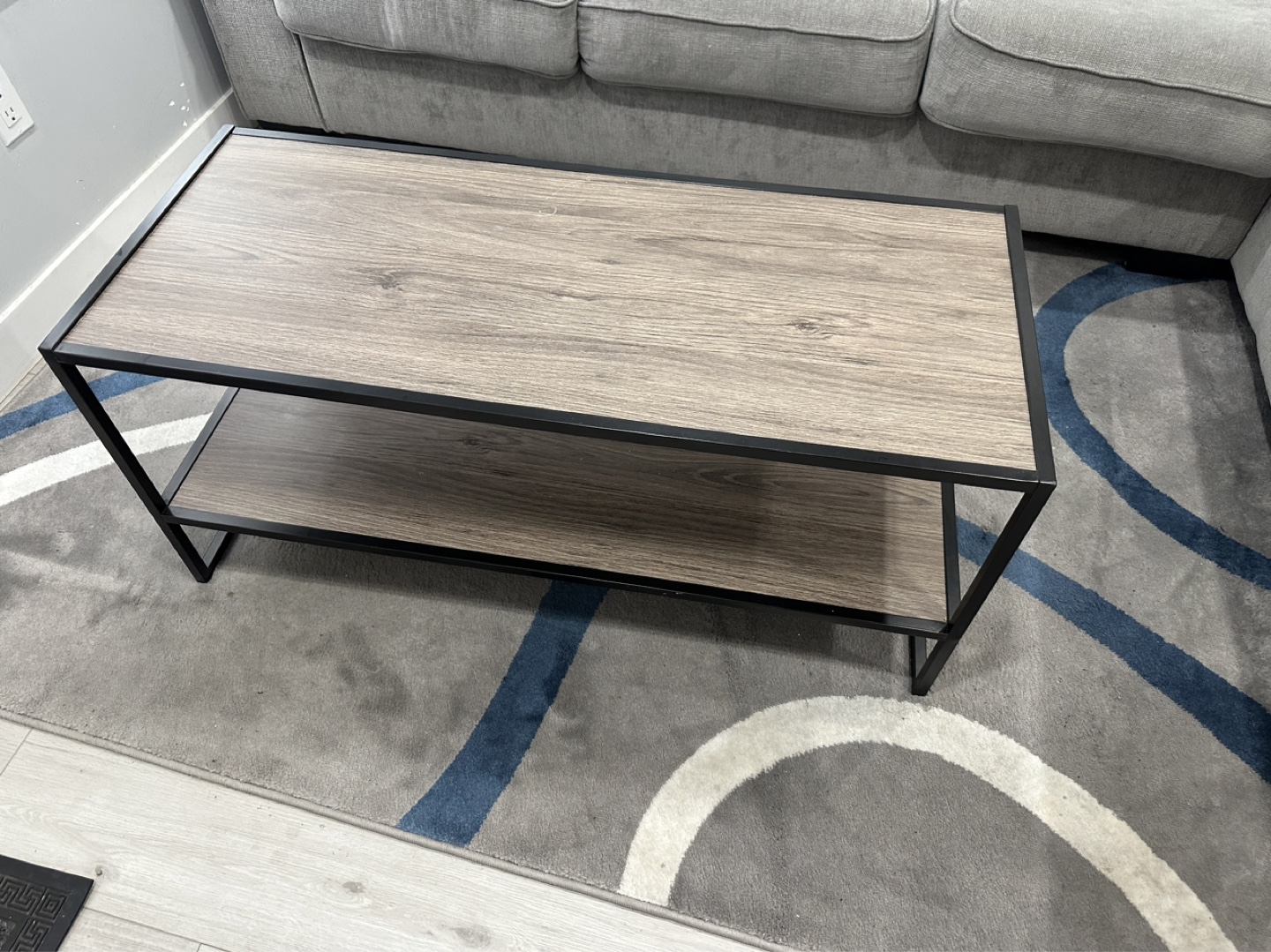 Grey L-Shaped Sectional Sofa and Coffee Table - photo 3