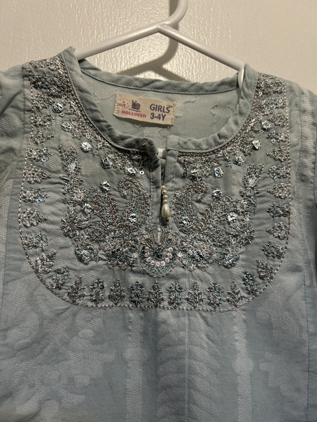 Girls' embroidered kurta, size 3-4Y - photo 2