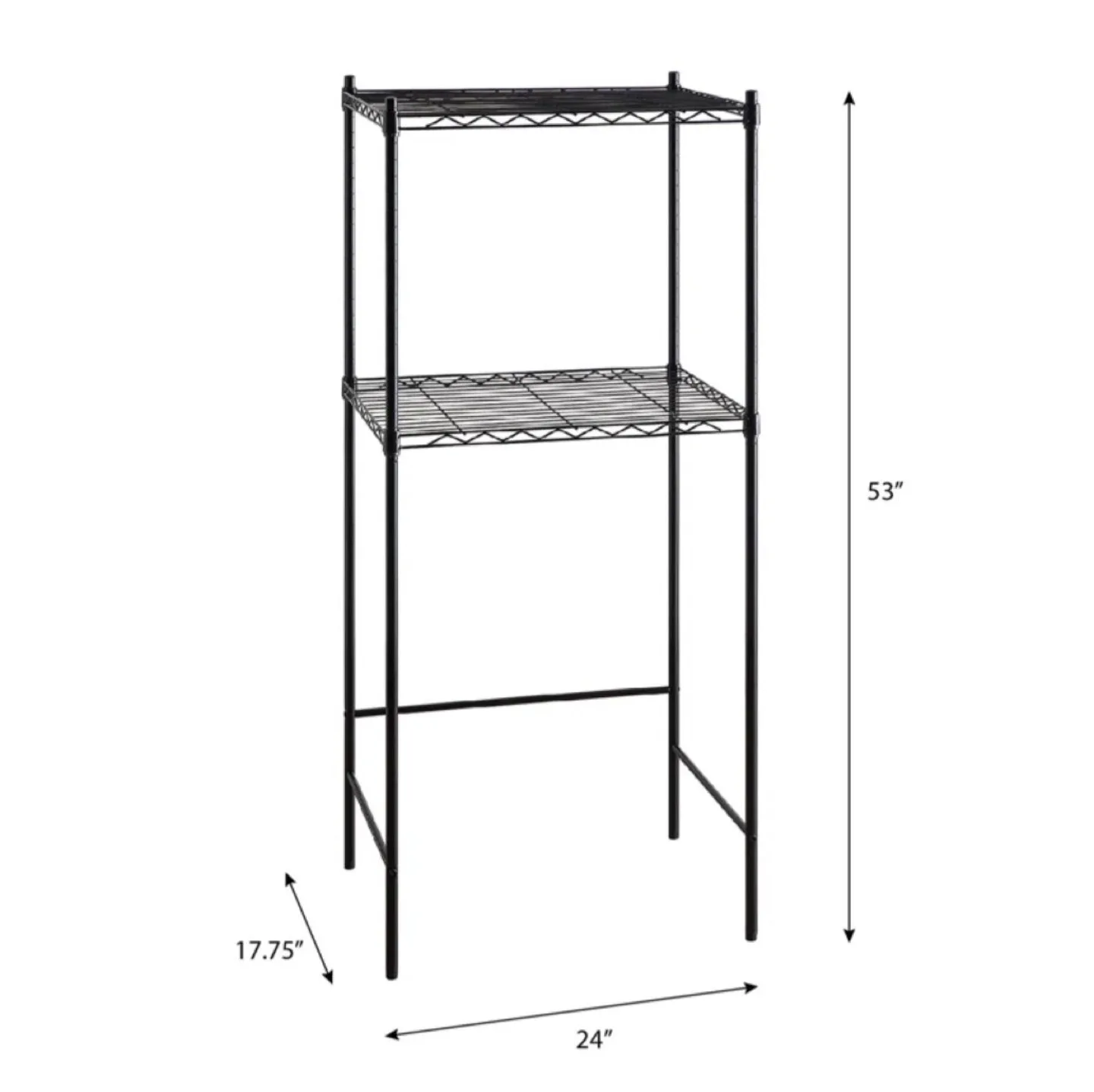 Bar shelves -  Black Metal 2-Tier Shelving Unit thumbnail