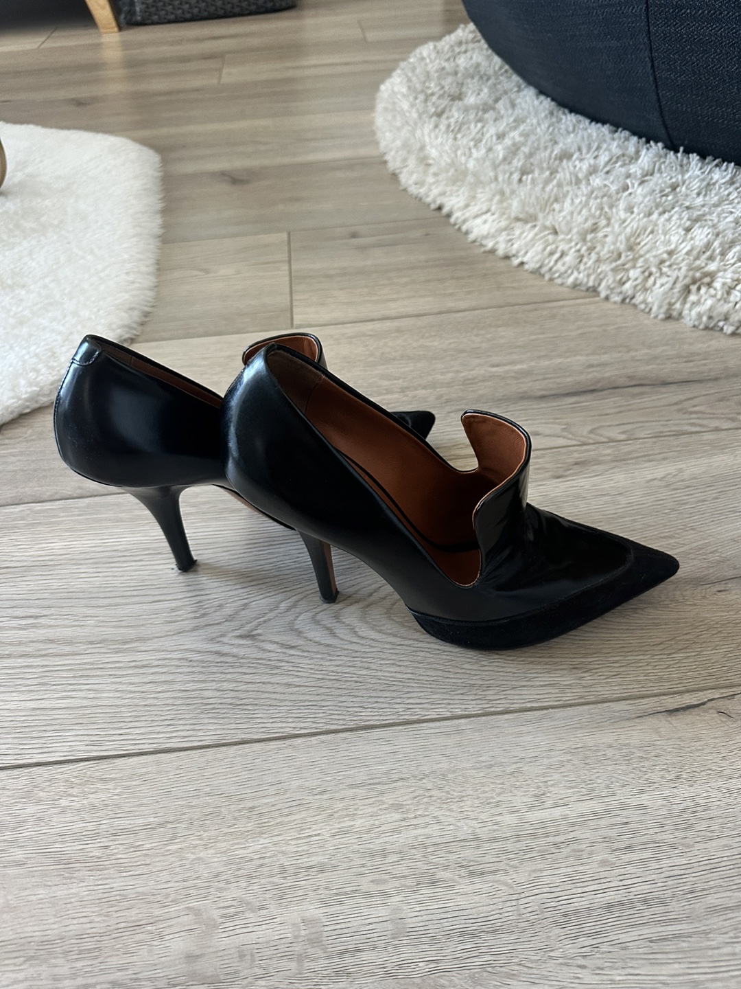 Celine Black Leather & Suede Pointed-Toe High Heels - photo 4
