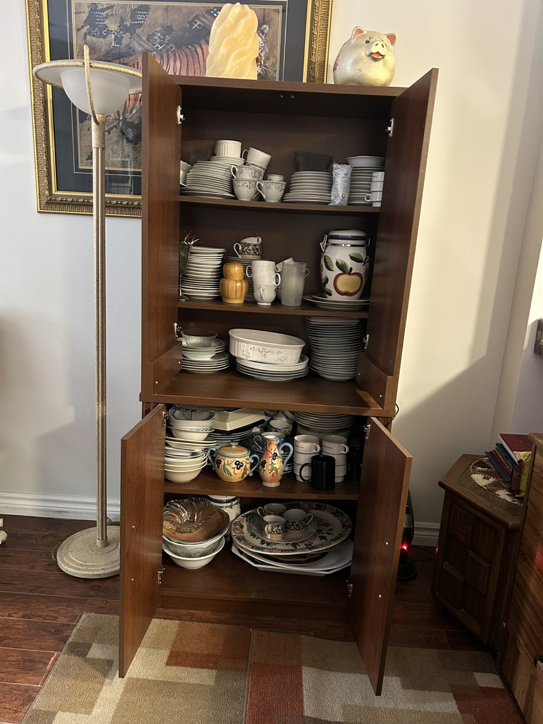 Dark Brown Wooden Double-Door Storage Cabinet - photo 3