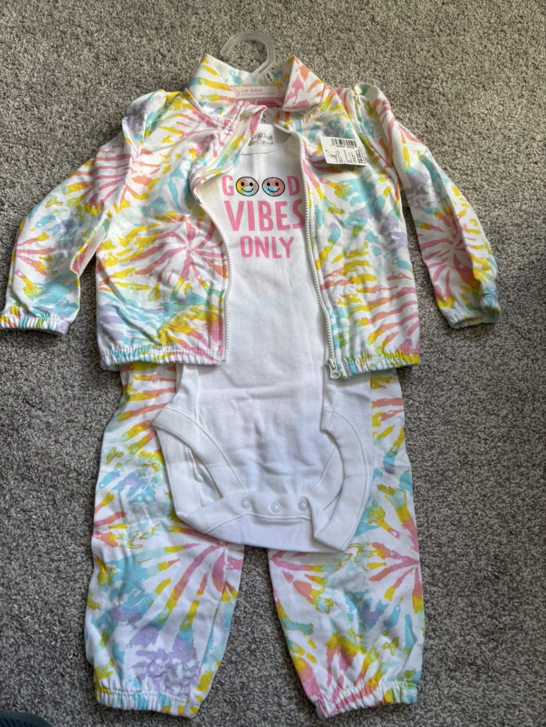 Baby Girl's 3-Piece Tie-Dye Outfit - 18-24 Months