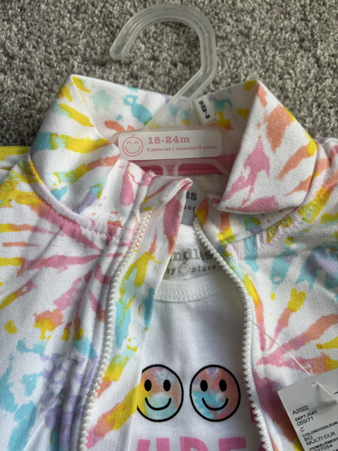 Baby Girl's 3-Piece Tie-Dye Outfit - 18-24 Months - photo 2