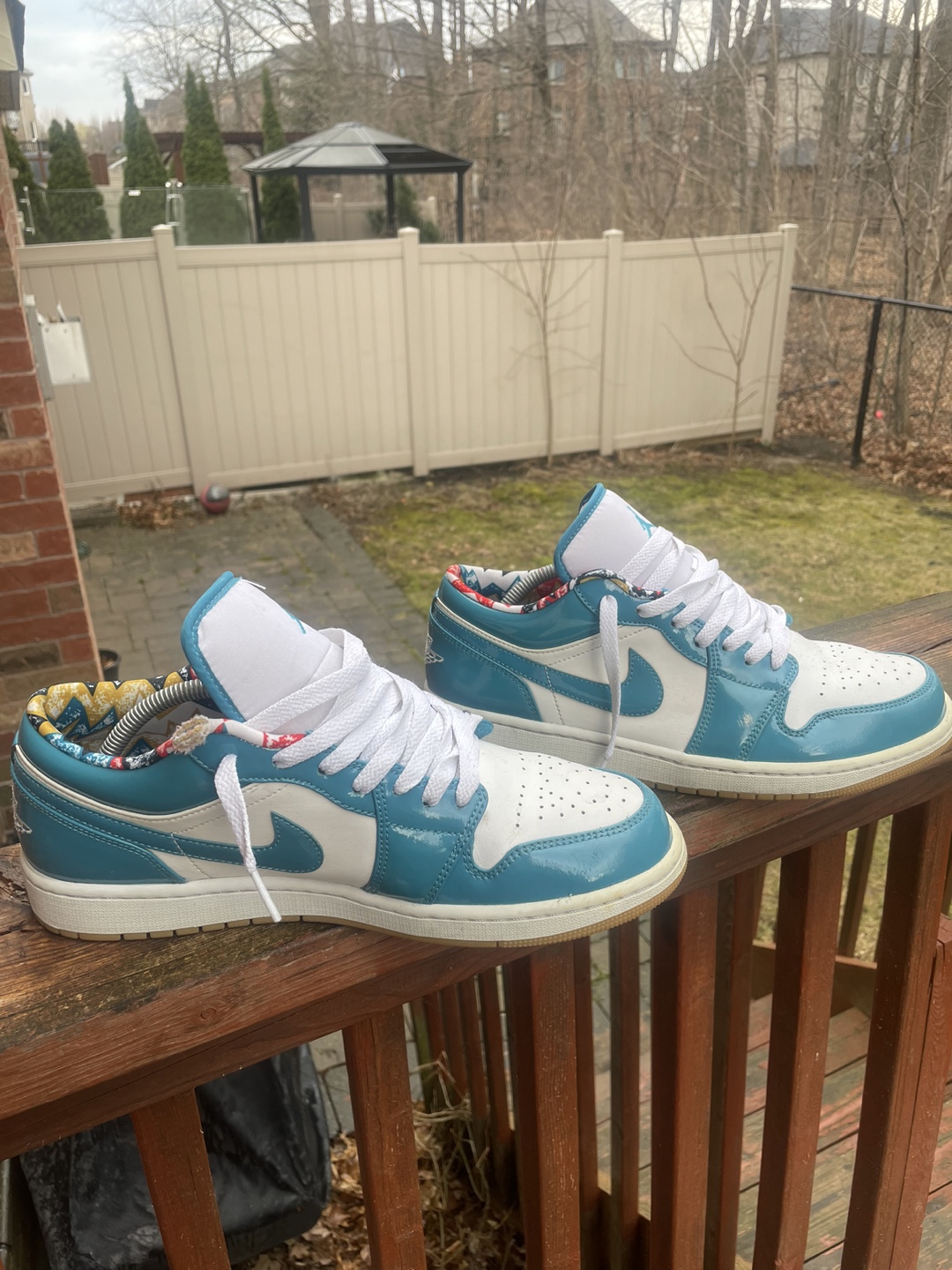Blue & white Jordan 1 Lows - photo 3