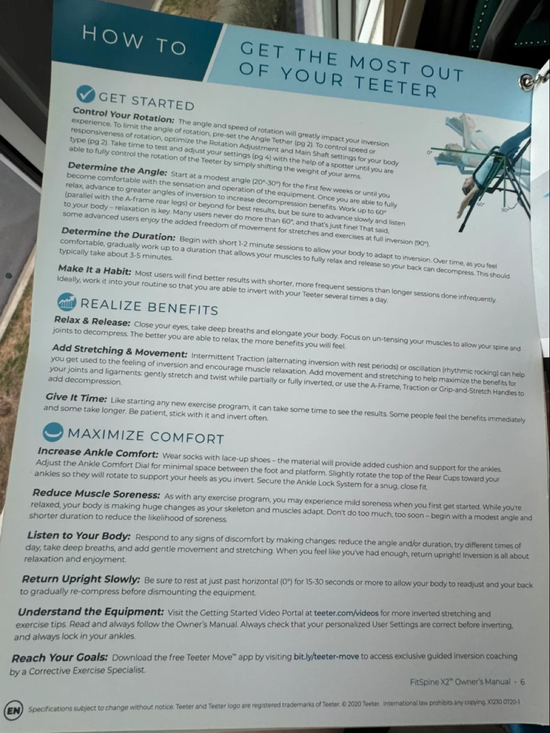 Teeter FitSpine X2 Inversion Table image indicator(6)