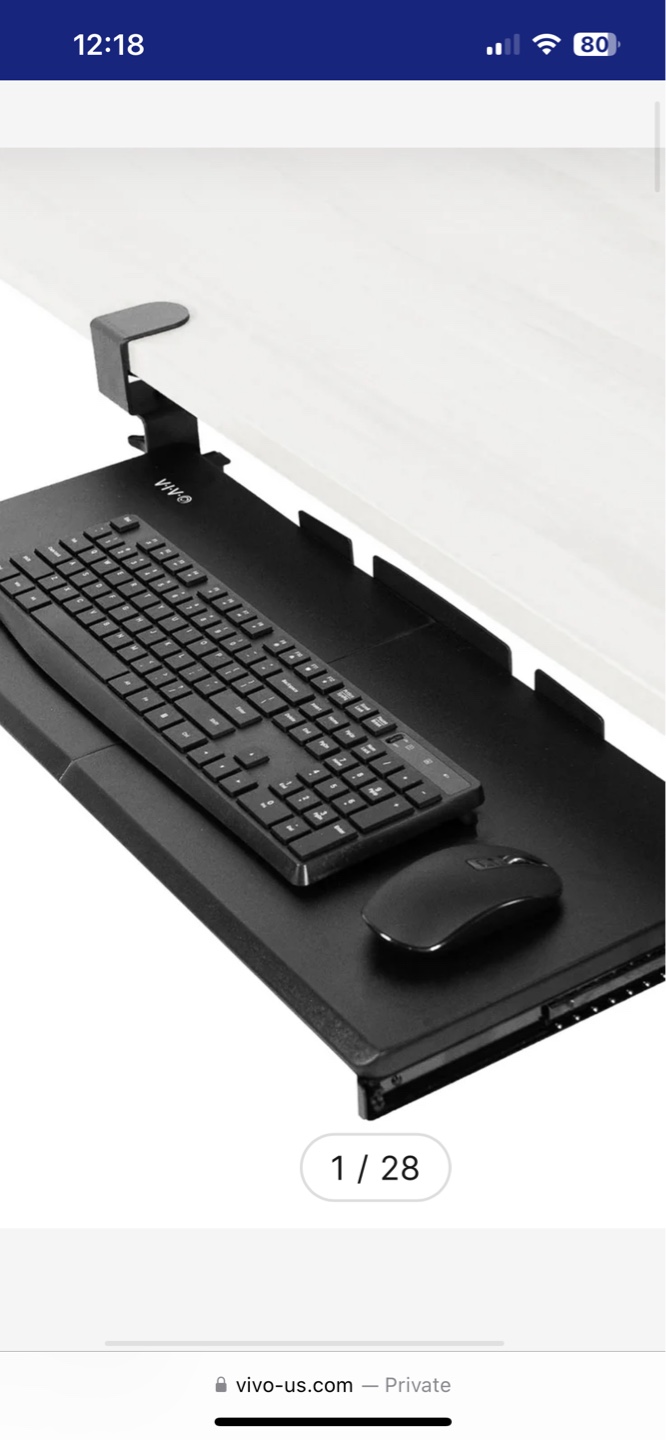 VIVO Black Under Desk Keyboard Tray