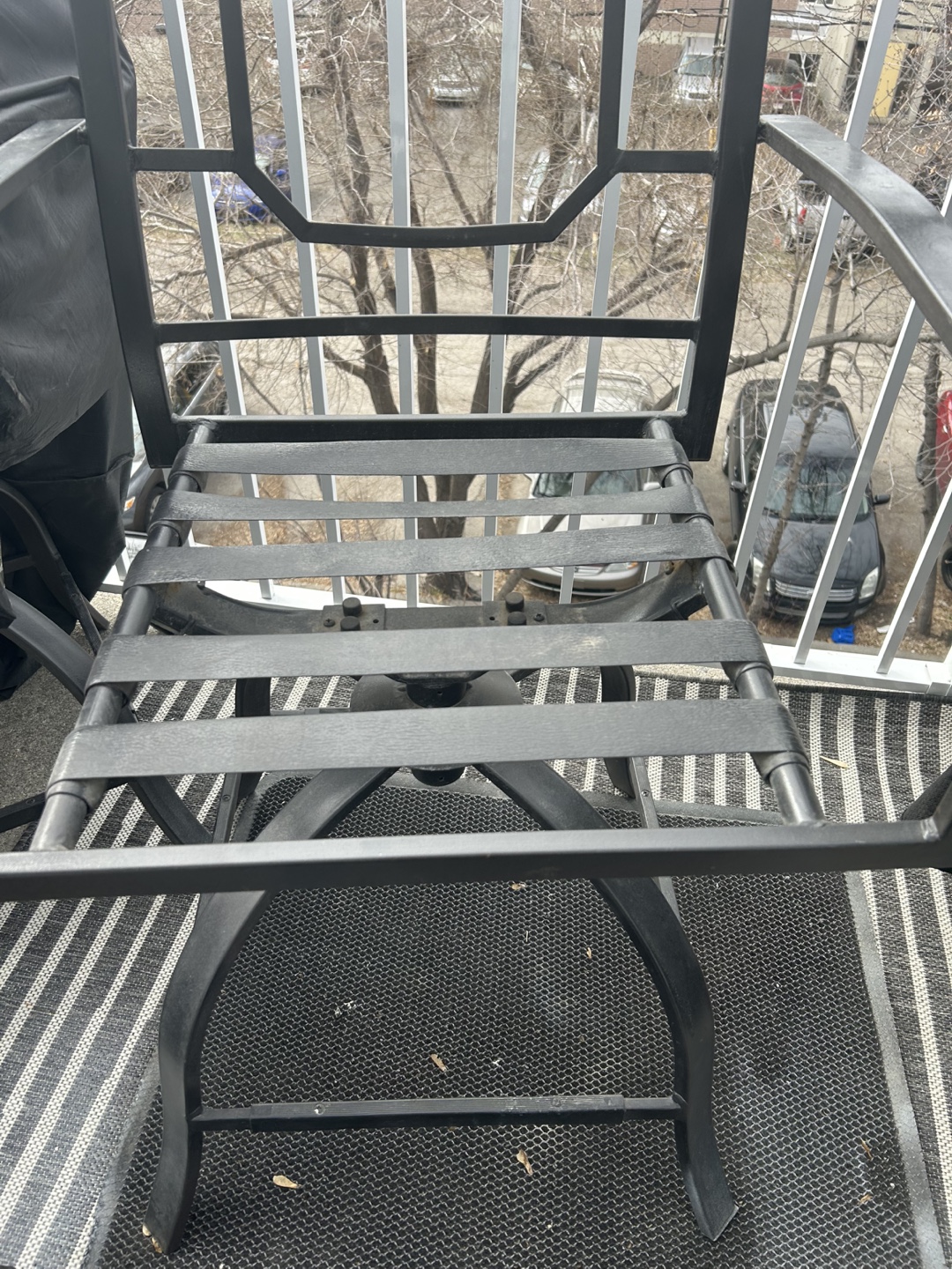 Black Metal Patio Table and Chair Set