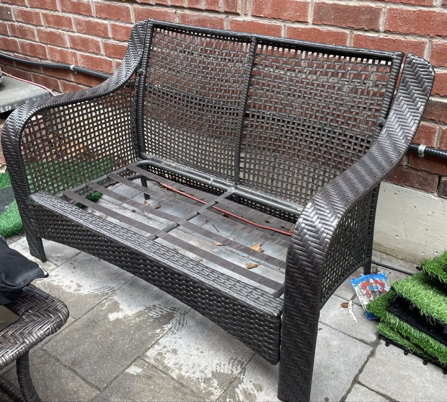 Outdoor Wicker Patio Loveseat - photo 2