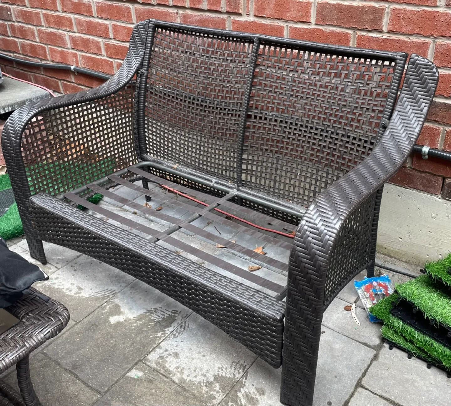 Outdoor Wicker Patio Loveseat image indicator(2)