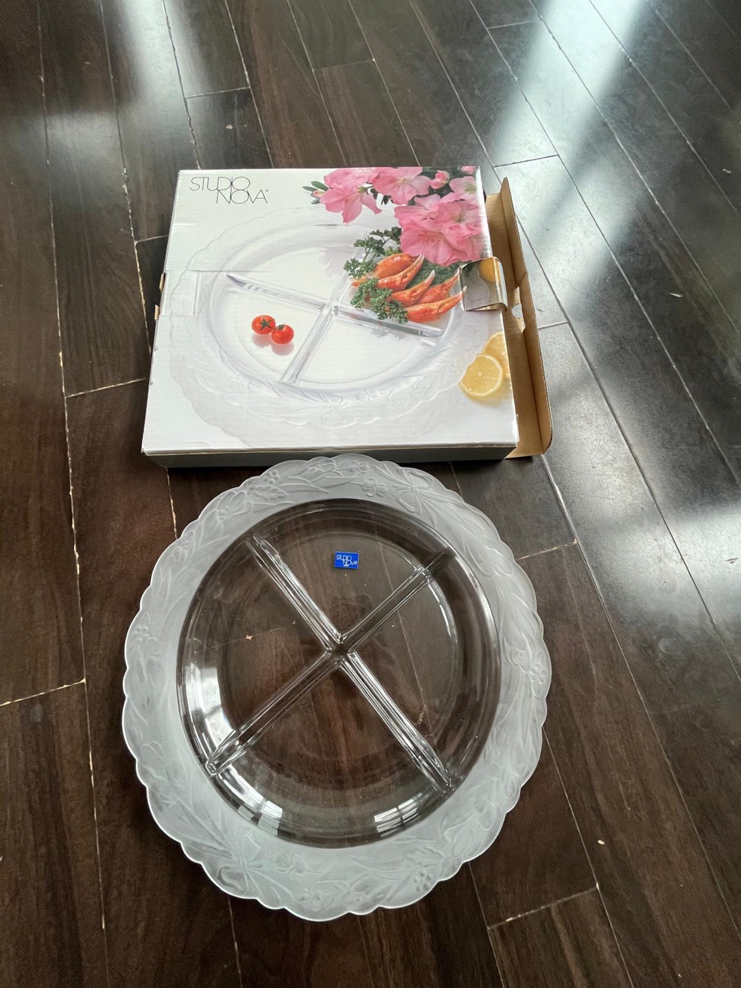 Studio Nova Divided Glass Serving Platter