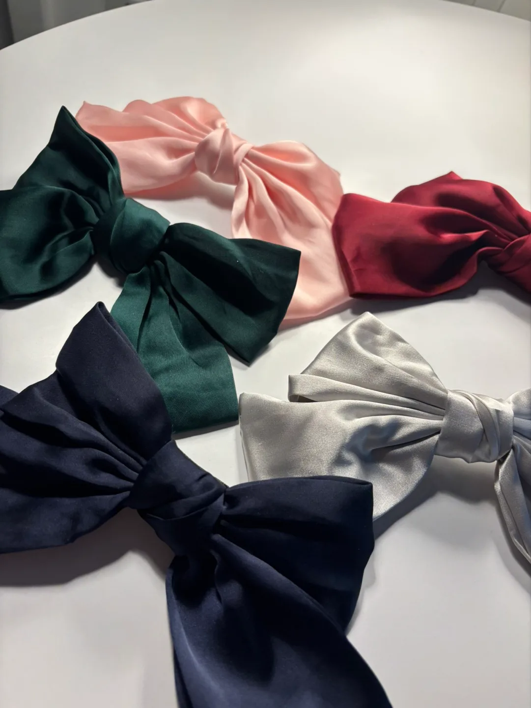 Set of 5 Large Satin Hair Bows thumbnail