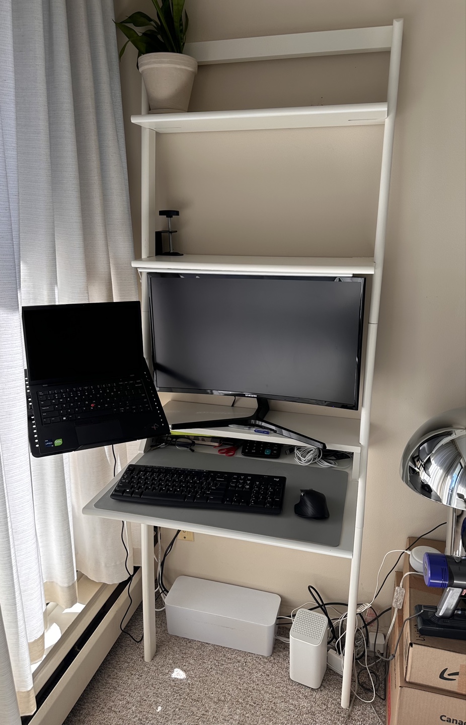 White Ladder Desk with Shelves - photo 2
