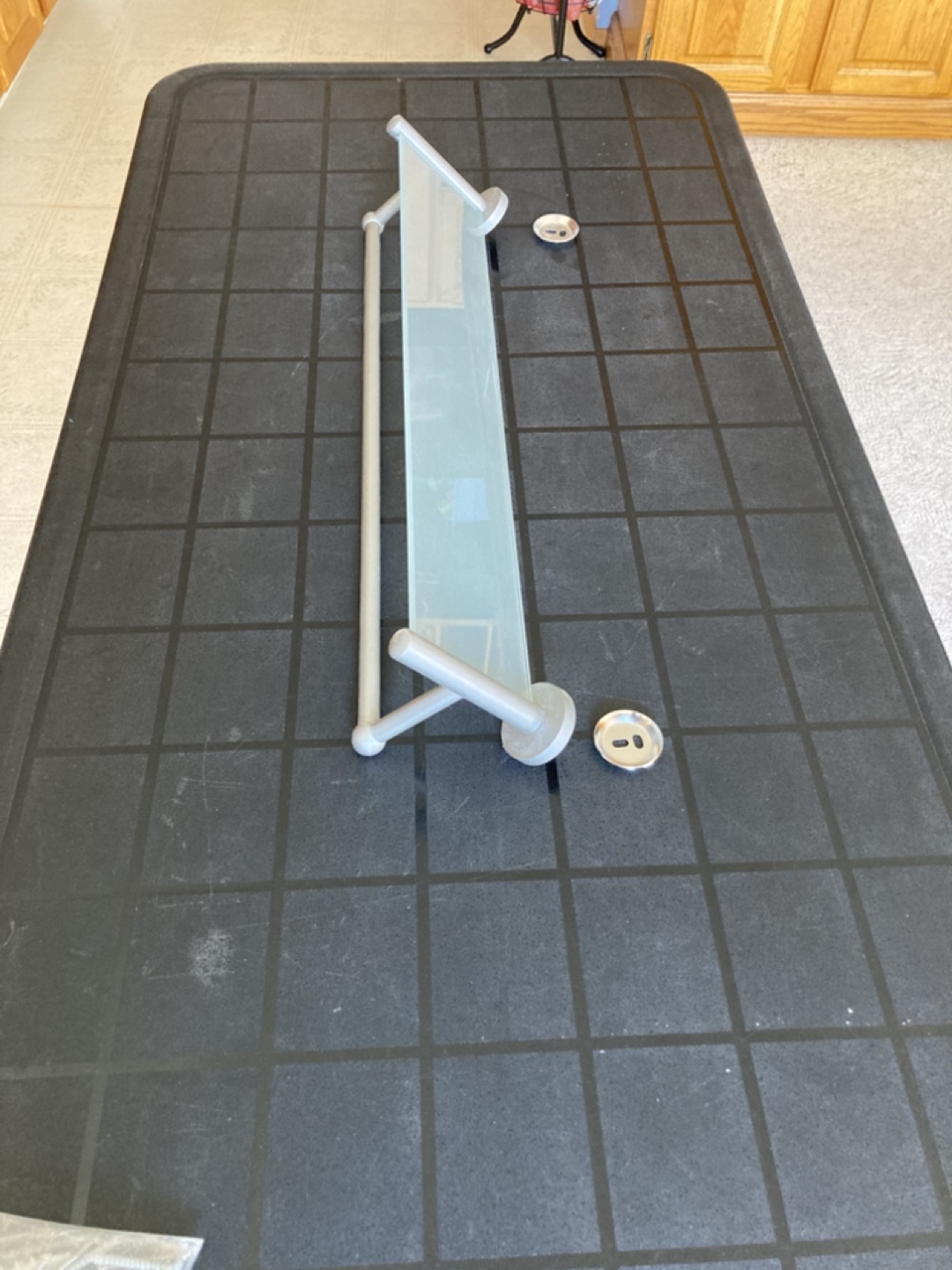 Glass and Metal Bathroom Shelf