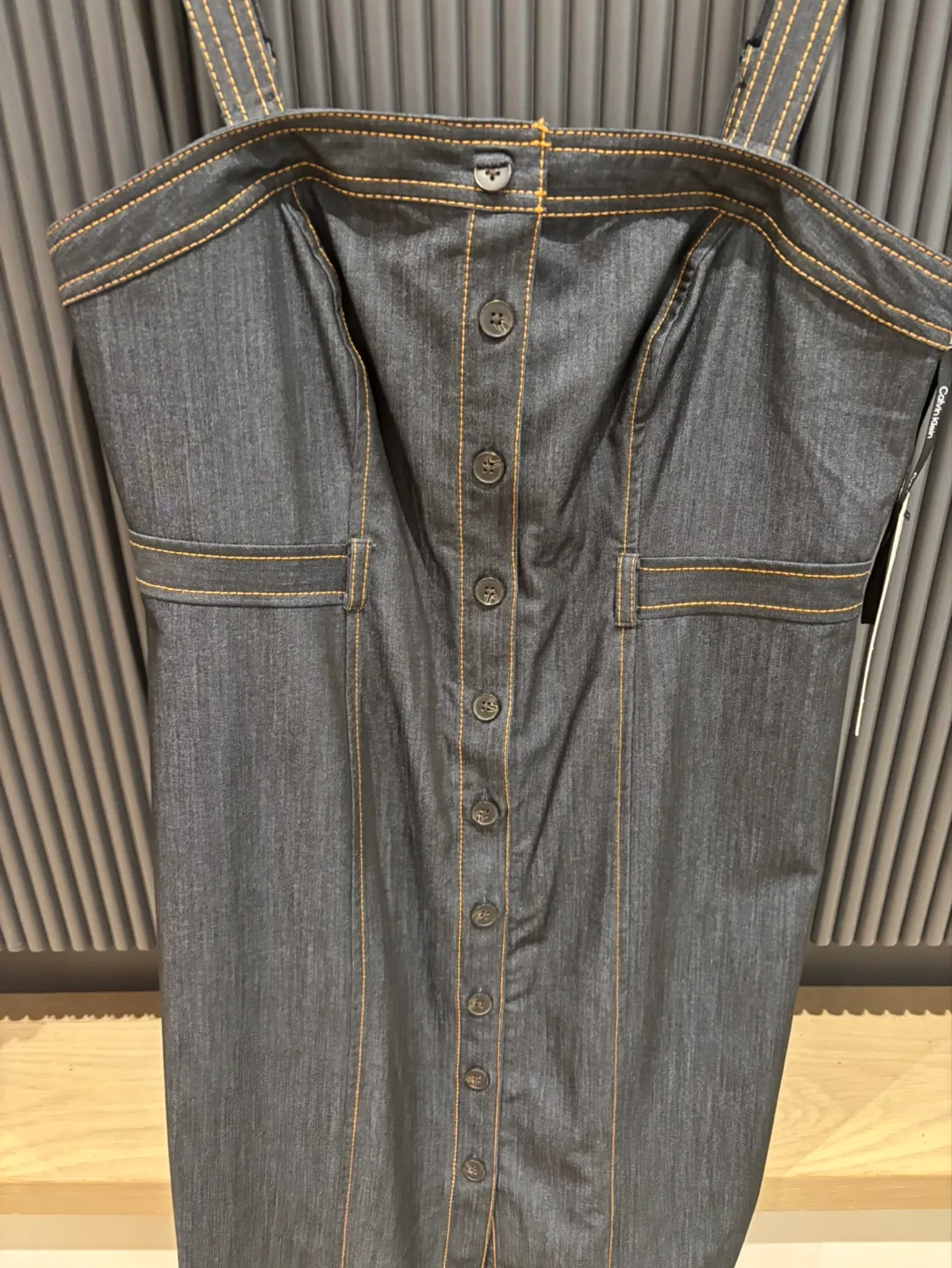 Calvin Klein Denim Button-Front Sundress image indicator(3)