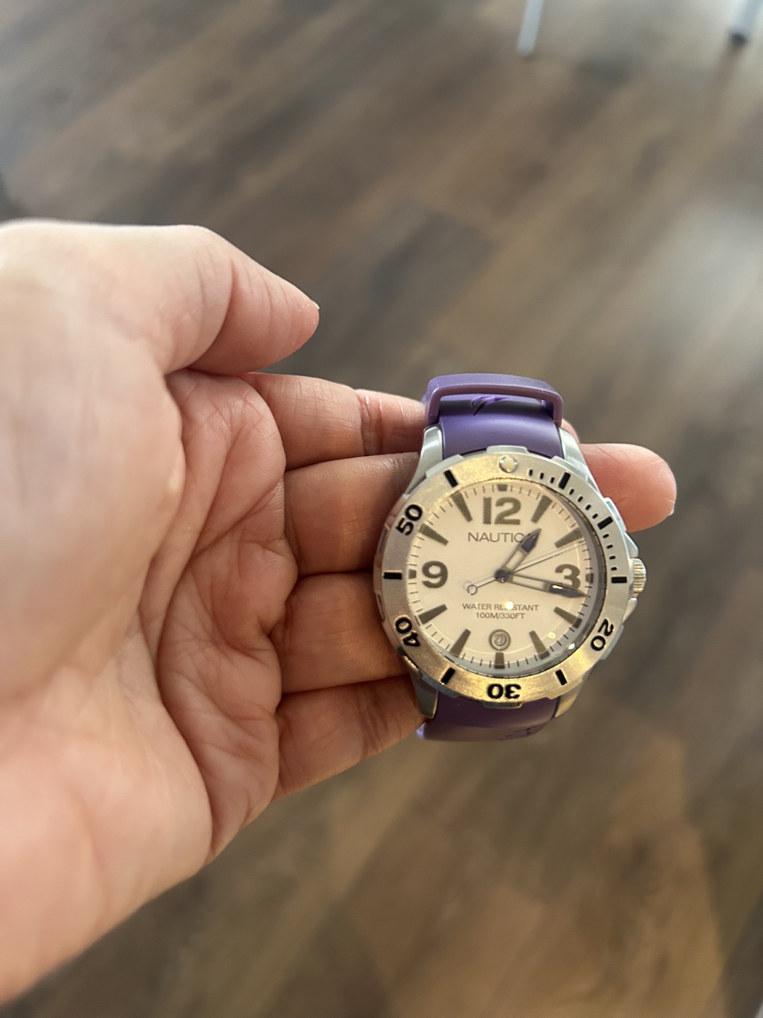 Nautica Purple Silicone Strap Watch - photo 3