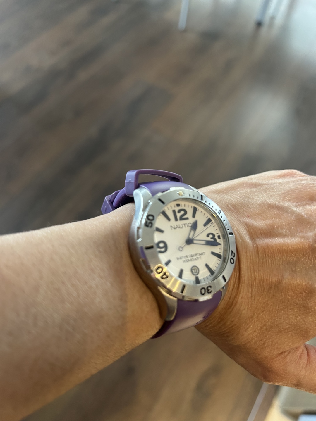 Nautica Purple Silicone Strap Watch - photo 2